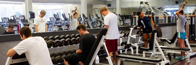 Students at the gym