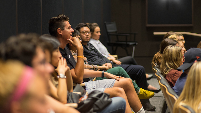 Dodge students in a film class