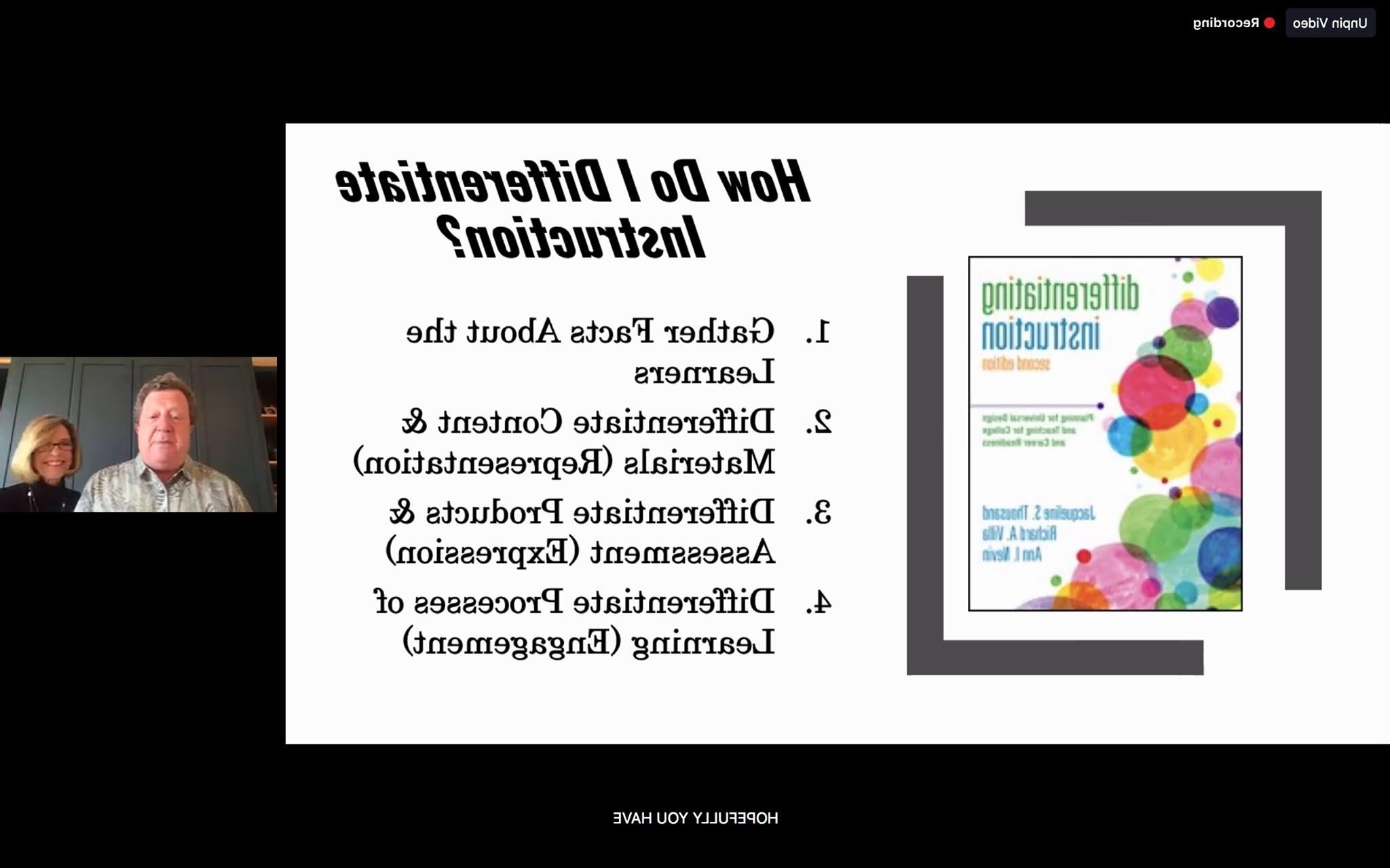 Screenshot from an Active Education Webinar